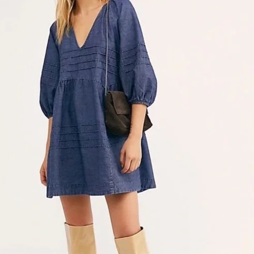Free People ‘Sweet Surrender’ Denim V-Neck Dress